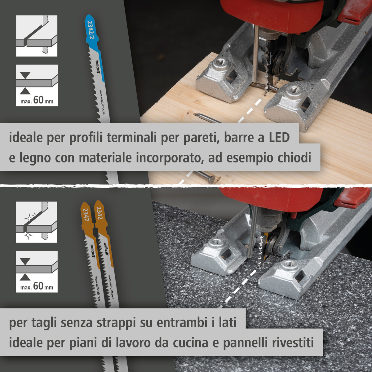 Jigsaw Blade Project Set for Kitchen Installation, 3 Pcs. (it)