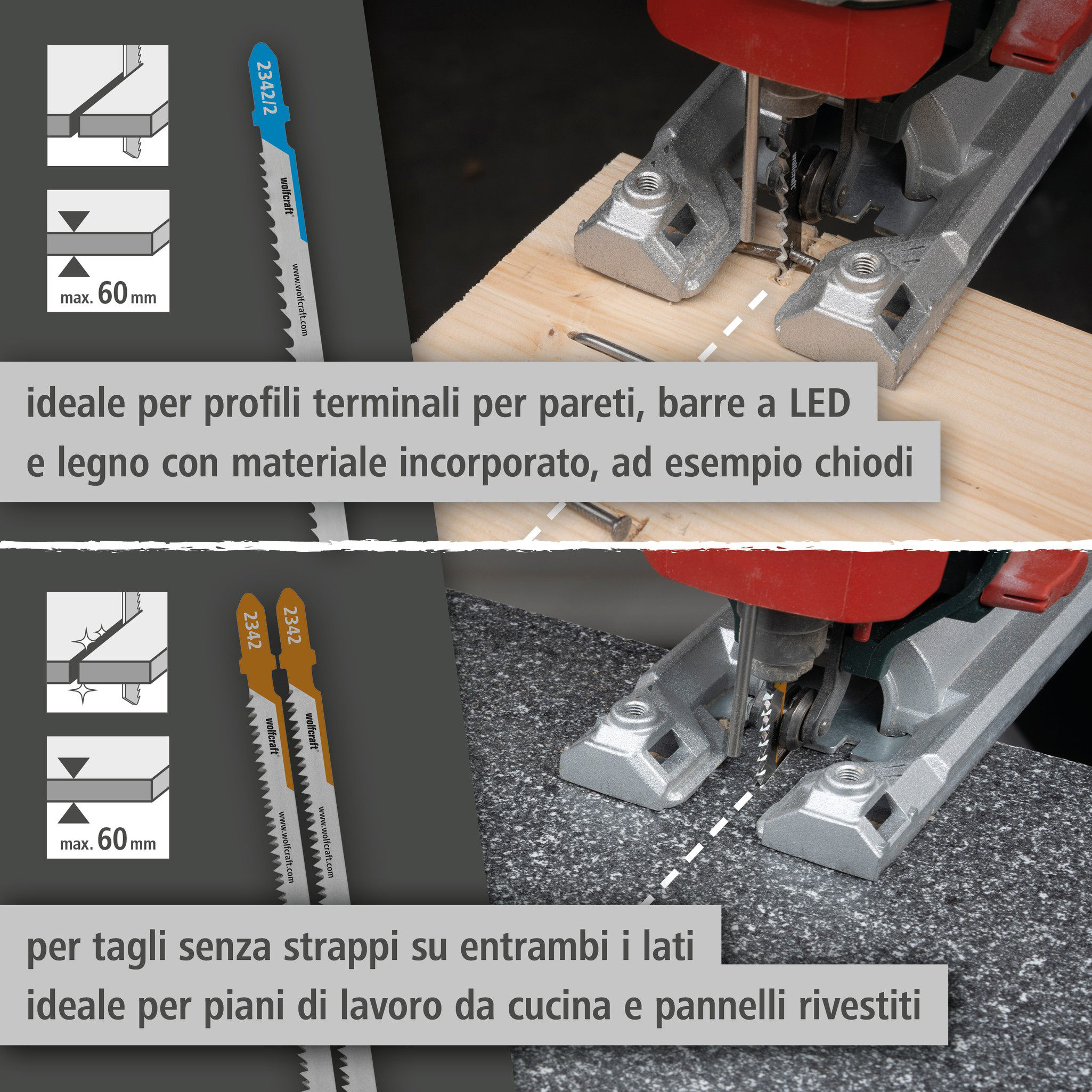 Jigsaw Blade Project Set for Kitchen Installation, 3 Pcs. (it)