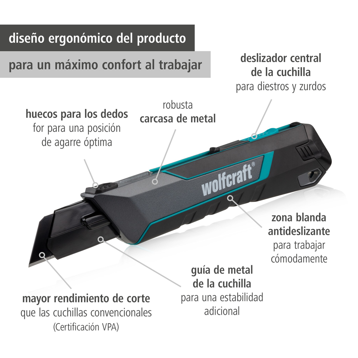 Snap-Off Blade Knife PRO SAFETY, 25 mm (es)