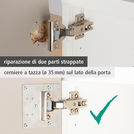 Repair Set for Cup Hinge – Door Side, 17 Pcs. (it)