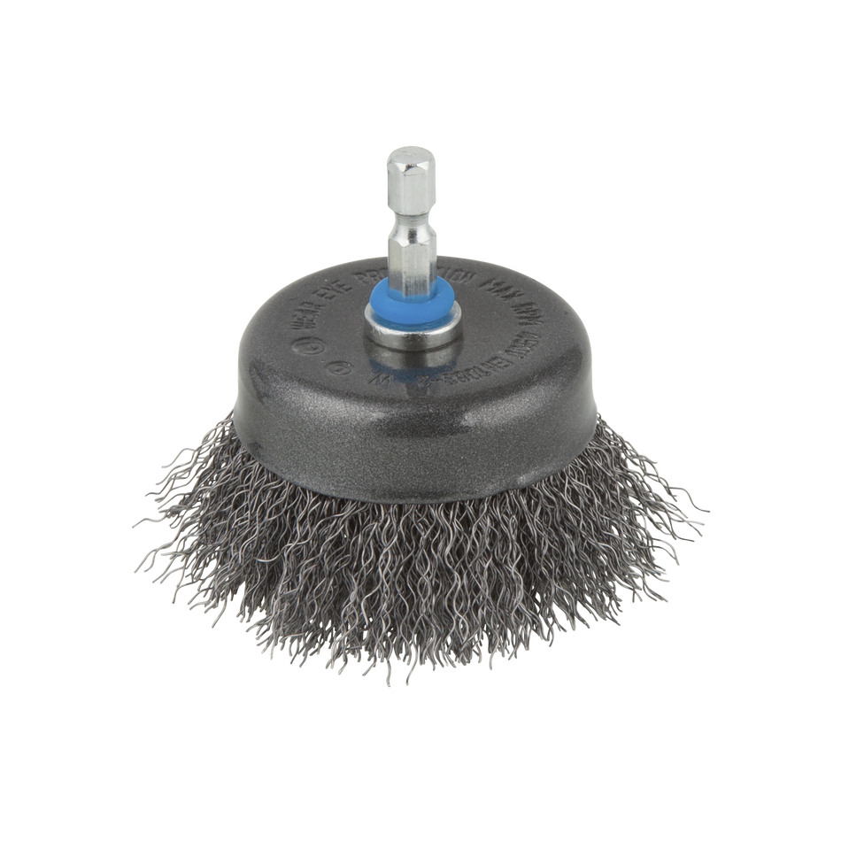 Steel Wire Cup Brush, Ø 75 mm, Hexagon Shank