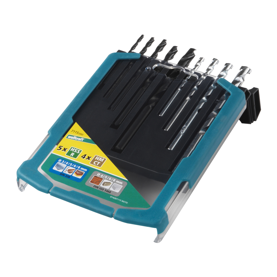 Drill Bit Set “Metal & Stone”, 9 Pcs. - Image 1