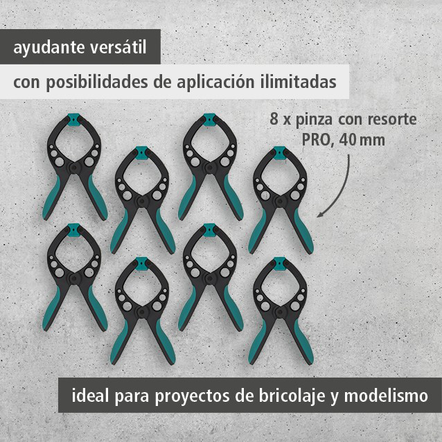 8 PRO Spring Clamps, 40 mm (es)