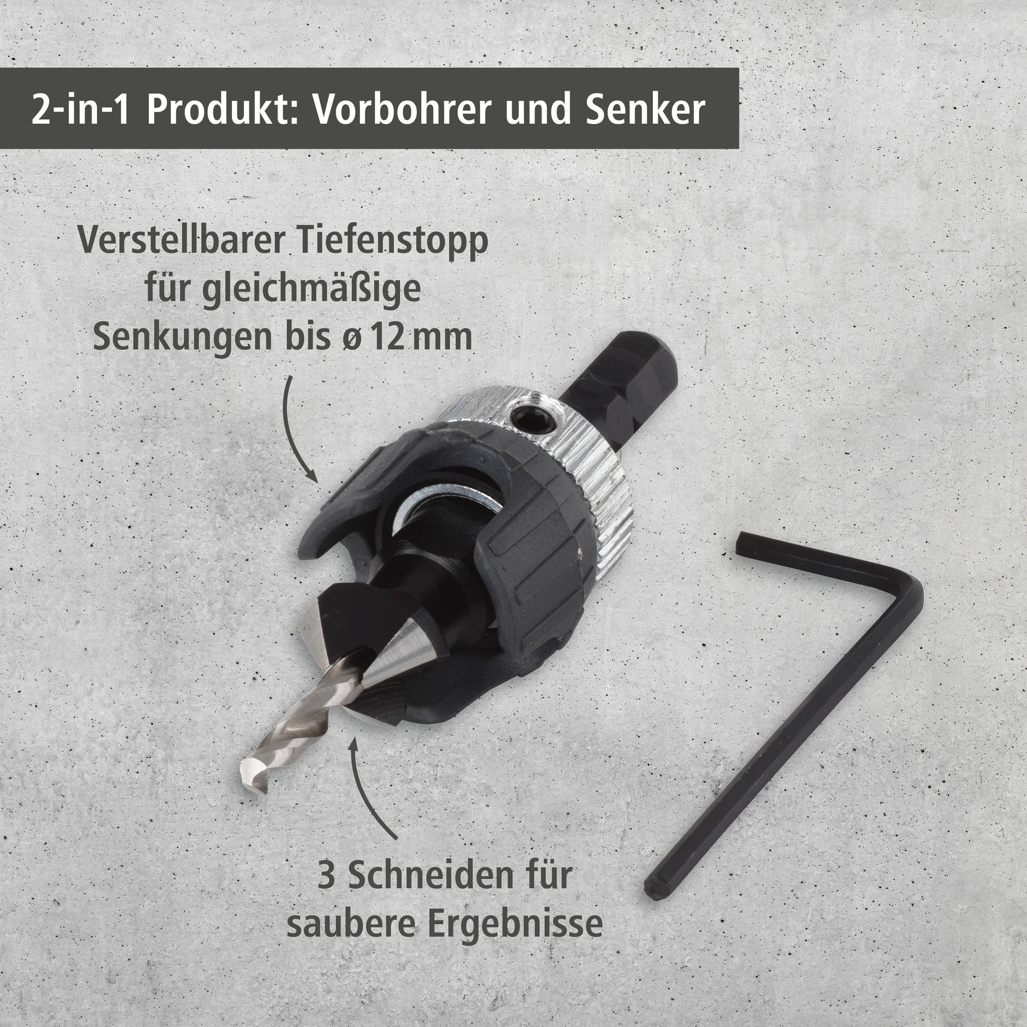 Screw Starter With Countersink and Depth Stop, Ø 4–5 mm (de)