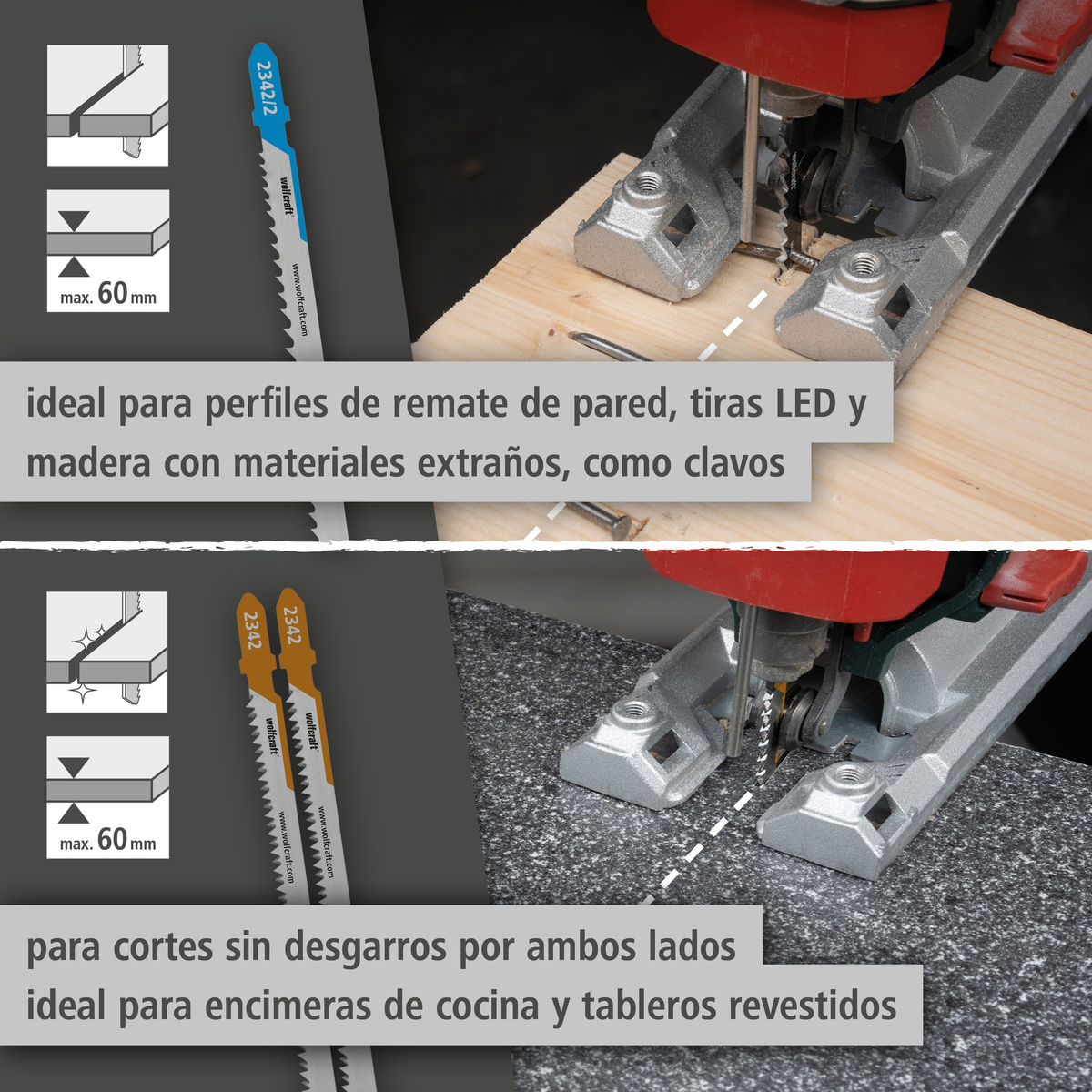 Jigsaw Blade Project Set for Kitchen Installation, 3 Pcs. (es)