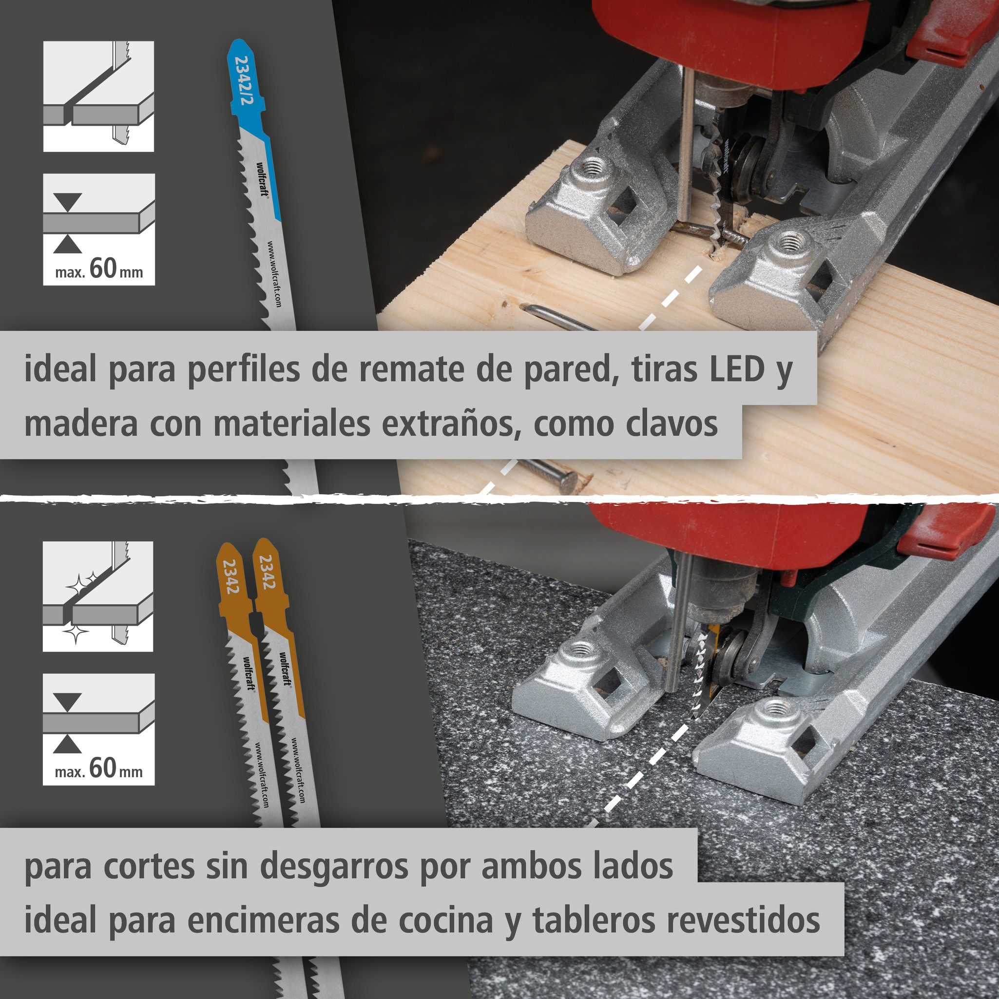Jigsaw Blade Project Set for Kitchen Installation, 3 Pcs. (es)