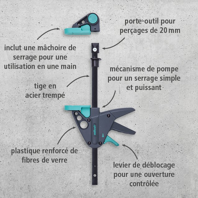 PRO 65-150-W Work Table Clamp (fr)