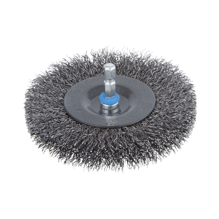 Steel Wire Wheel Brush, Ø 100 mm, Hexagon Shank