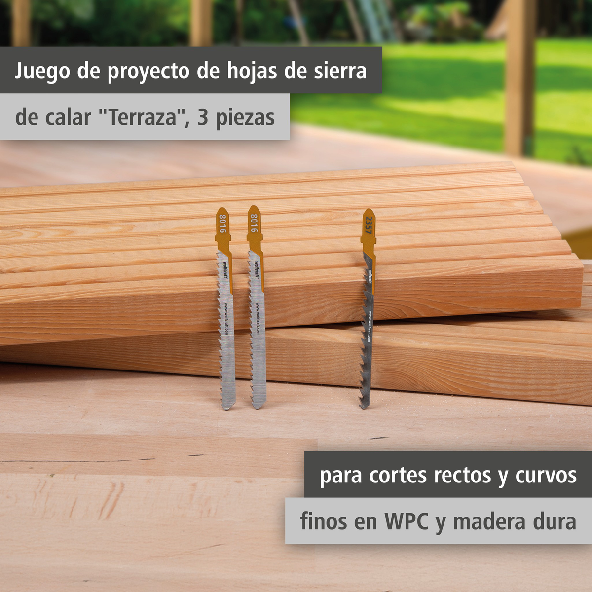 Jigsaw Blade Project Set for Deck Building, 3 Pcs. (es)
