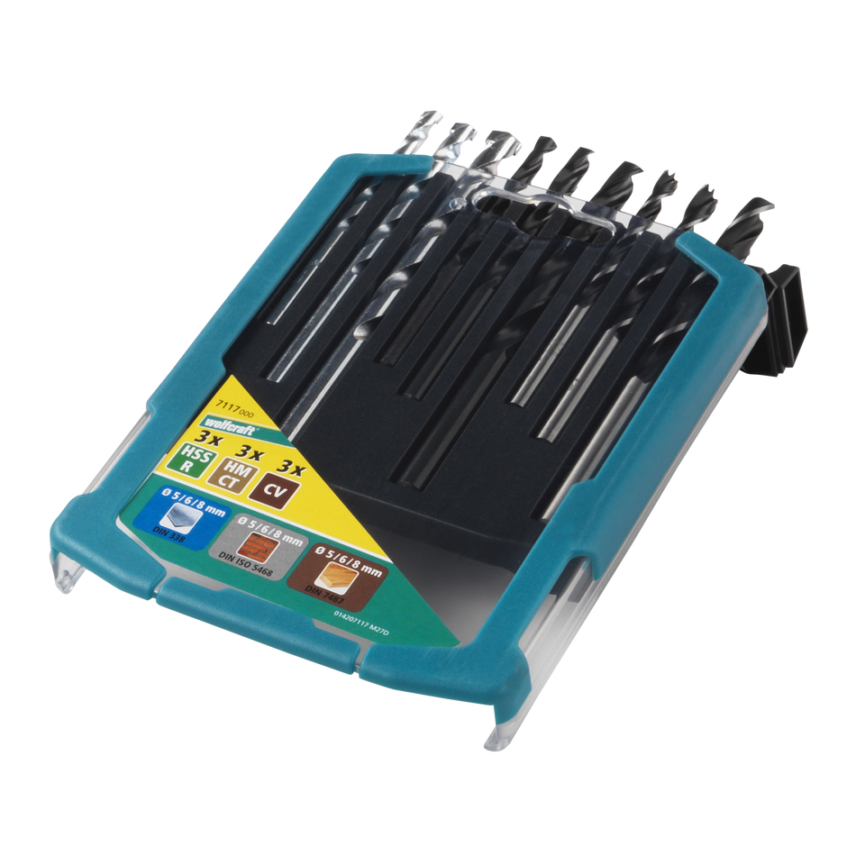 Drill Bit Set “Metal, Wood & Stone”, 9 Pcs. - Image 1