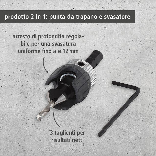 Screw Starter With Countersink and Depth Stop, Ø 4–5 mm (it)