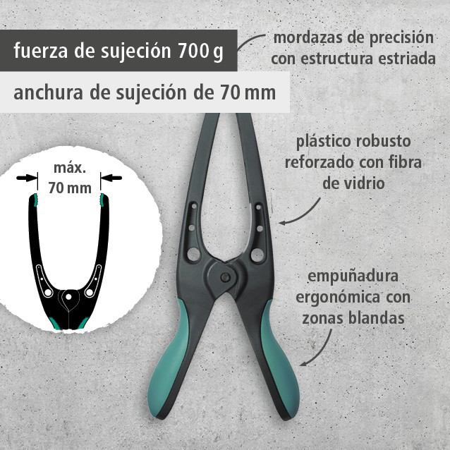 4 PRO 70 Pointed Spring Clamps (es)