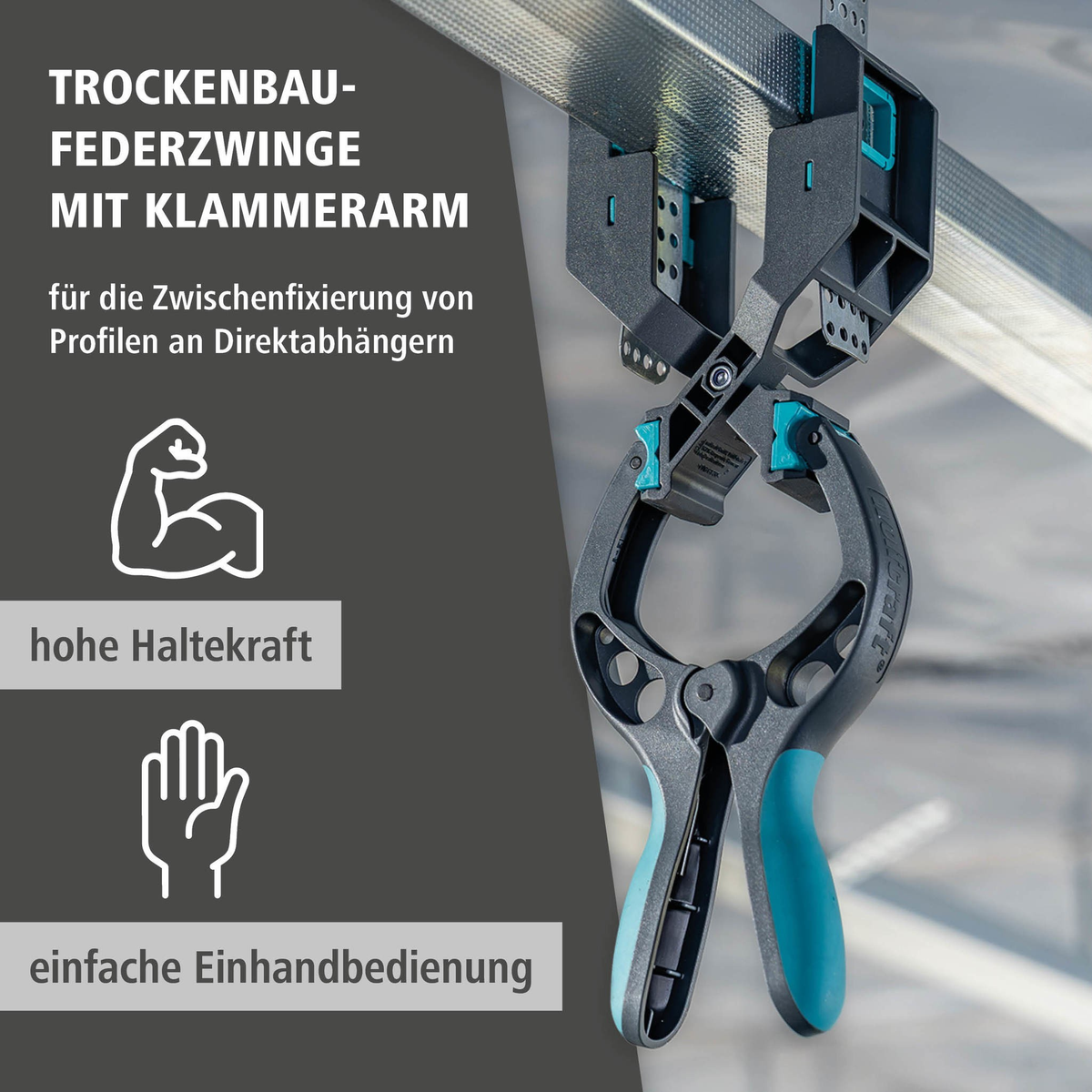 Drywall Spring Clamp with Clamping Arm (de)