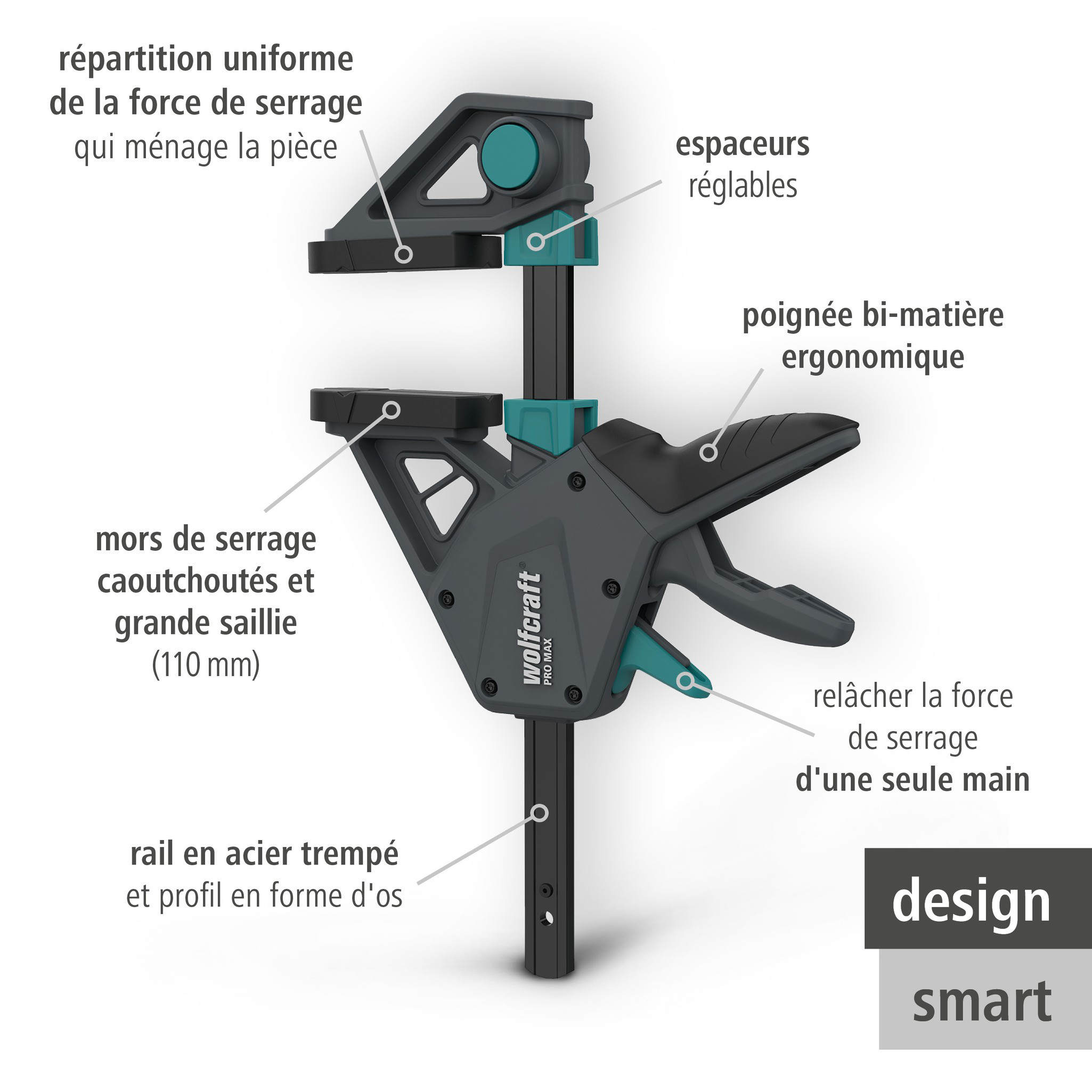 PRO MAX One-Hand Clamp - Info Image 2 French