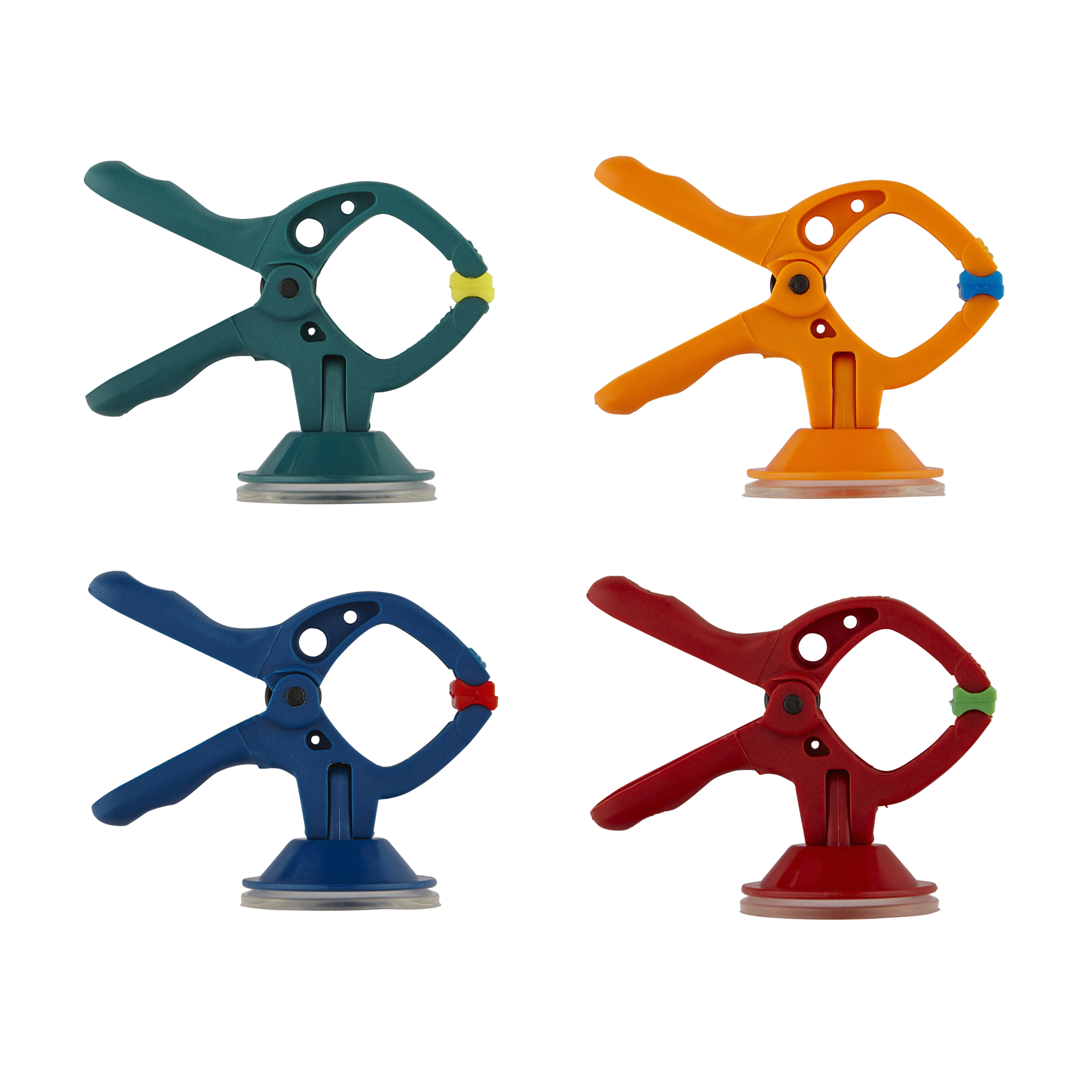4 MINI 20 Spring Clamps With Suction Cup