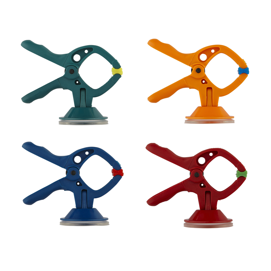 4 MINI 20 Spring Clamps With Suction Cup