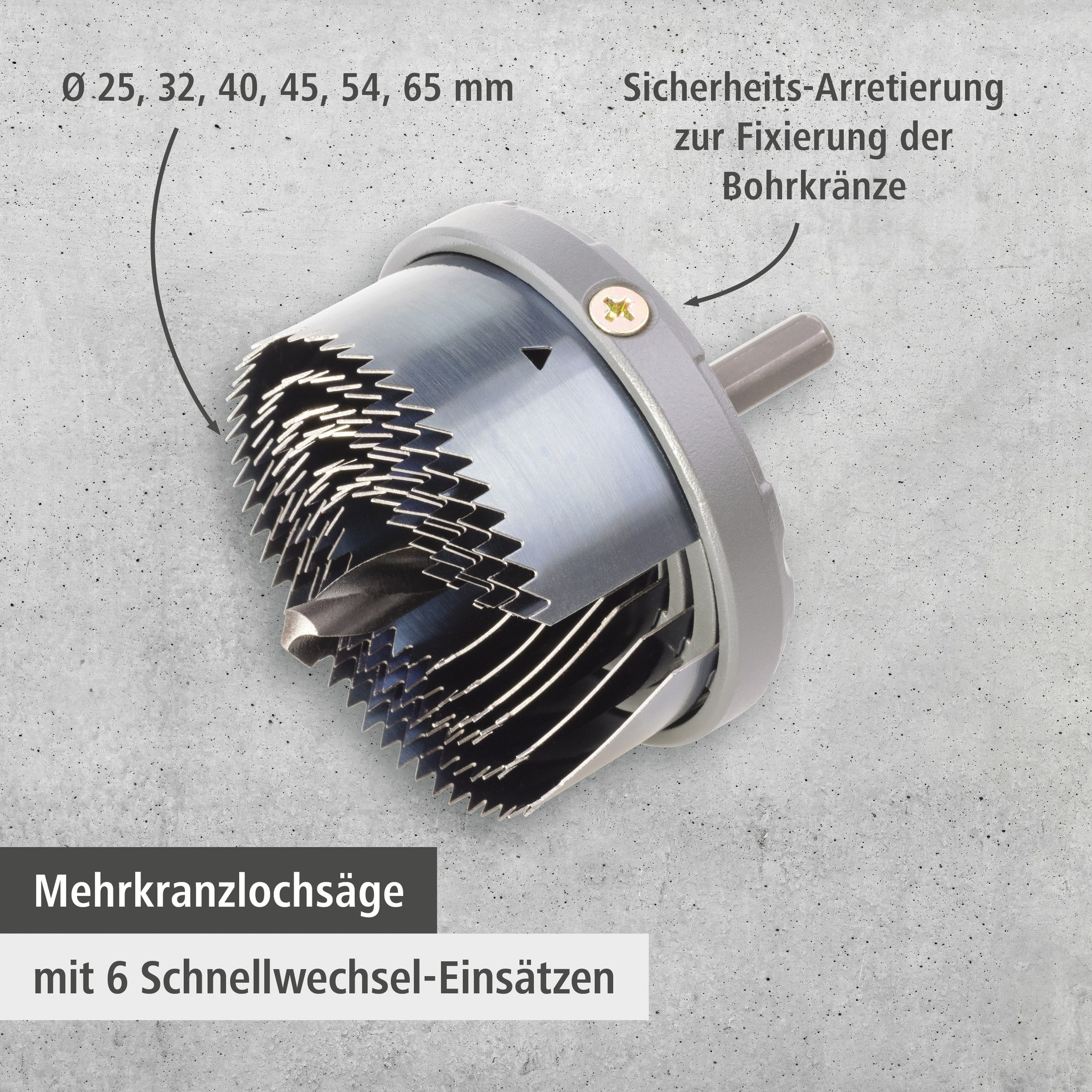 Multi-Blade Hole Saw, Ø 25–65 mm (de)