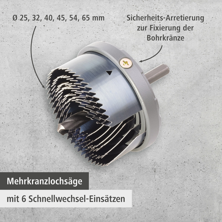 Multi-Blade Hole Saw, Ø 25–65 mm (de)