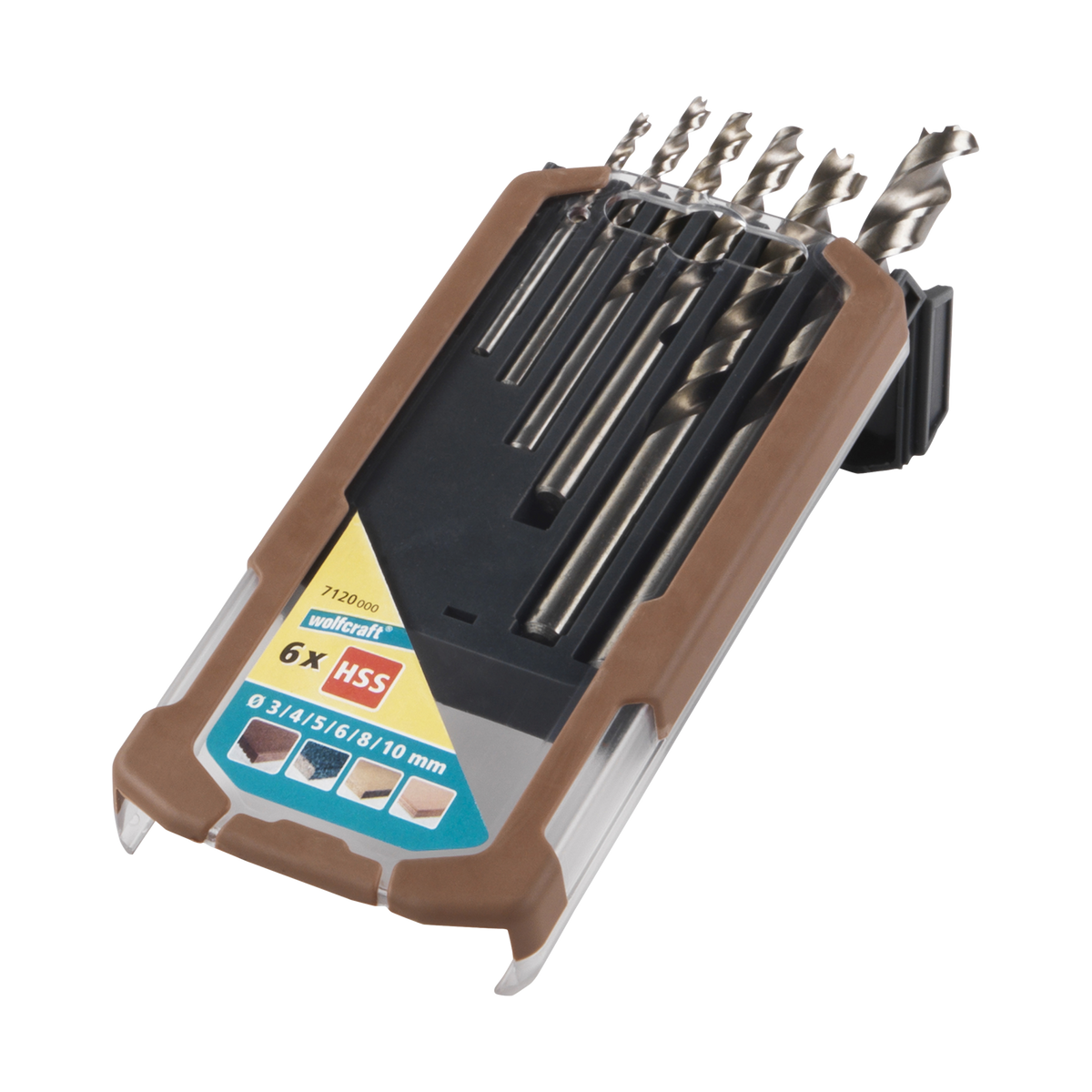 HSS Wood Twist Drill Bit Set, Ø 3–10 mm, 6 Pcs.