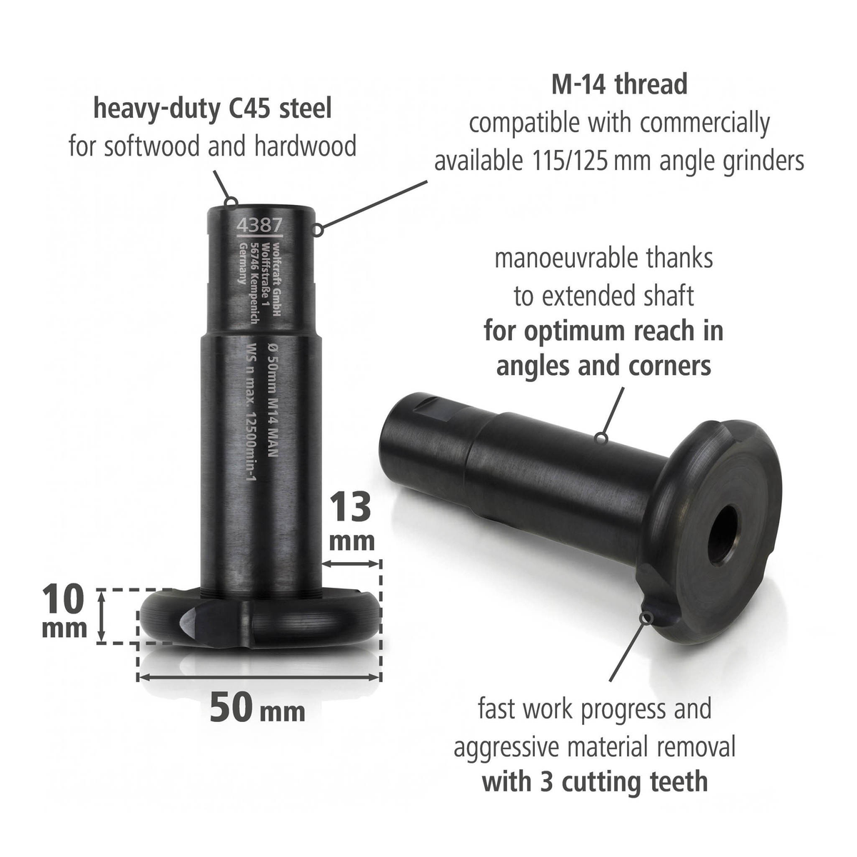 Milling Disc for Angle Grinder, Ø 50 mm (en)
