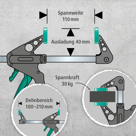 2 EHZ Miniature One-Hand Clamps2 MINI One-Hand Clamps (de)