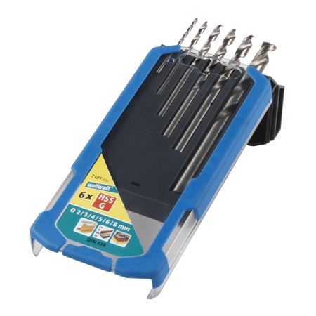 HSS Metal Drill Bit Set, ground, Ø 2–8 mm, 6 Pcs.