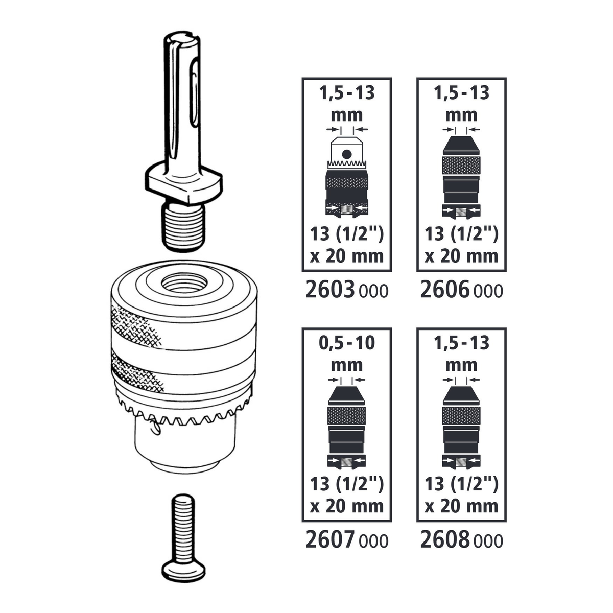 Drill Chuck Adapter With SDS Plus Shank
