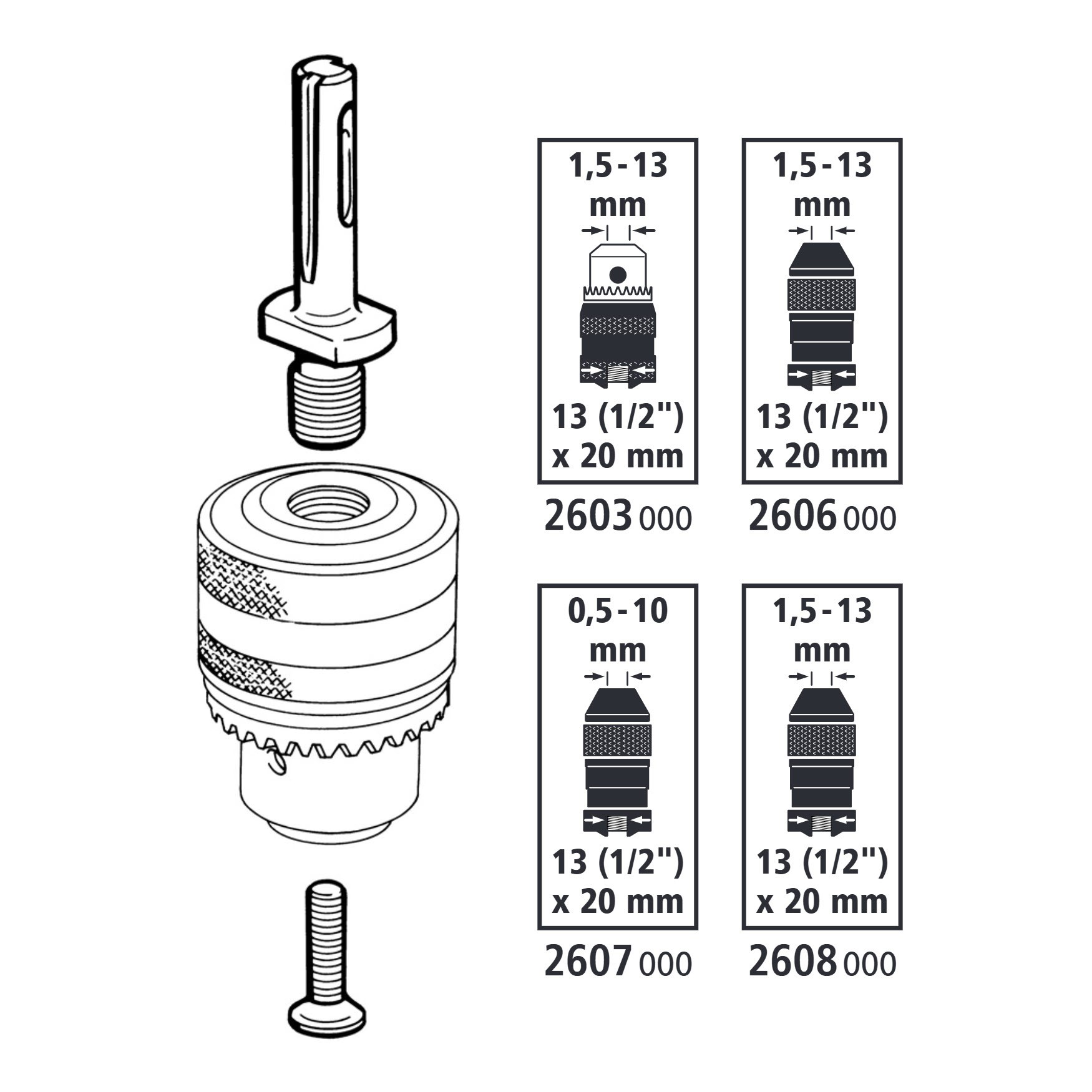 Drill Chuck Adapter With SDS Plus Shank