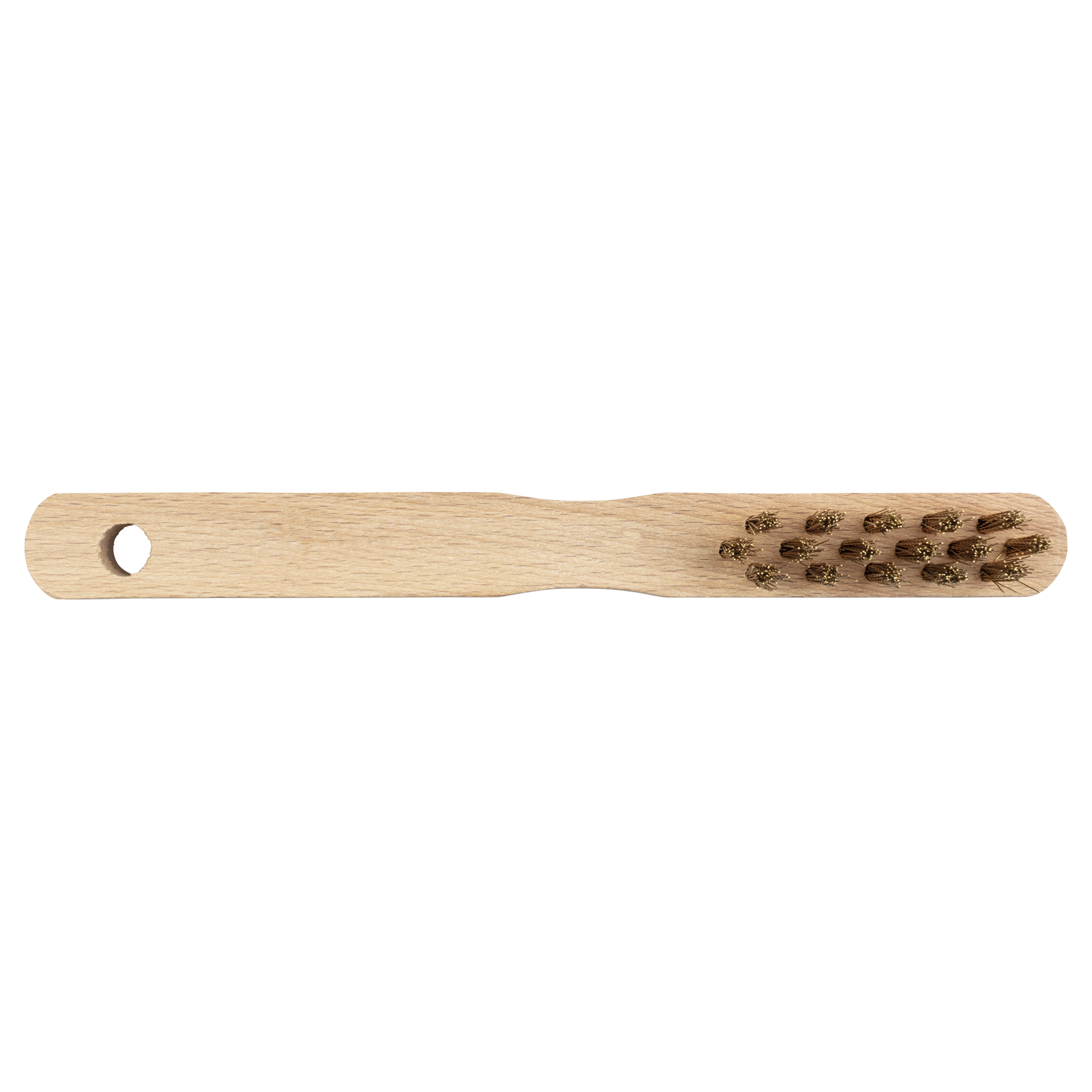 Brass Wire Hand Brush, 3 Rows, Wooden Version
