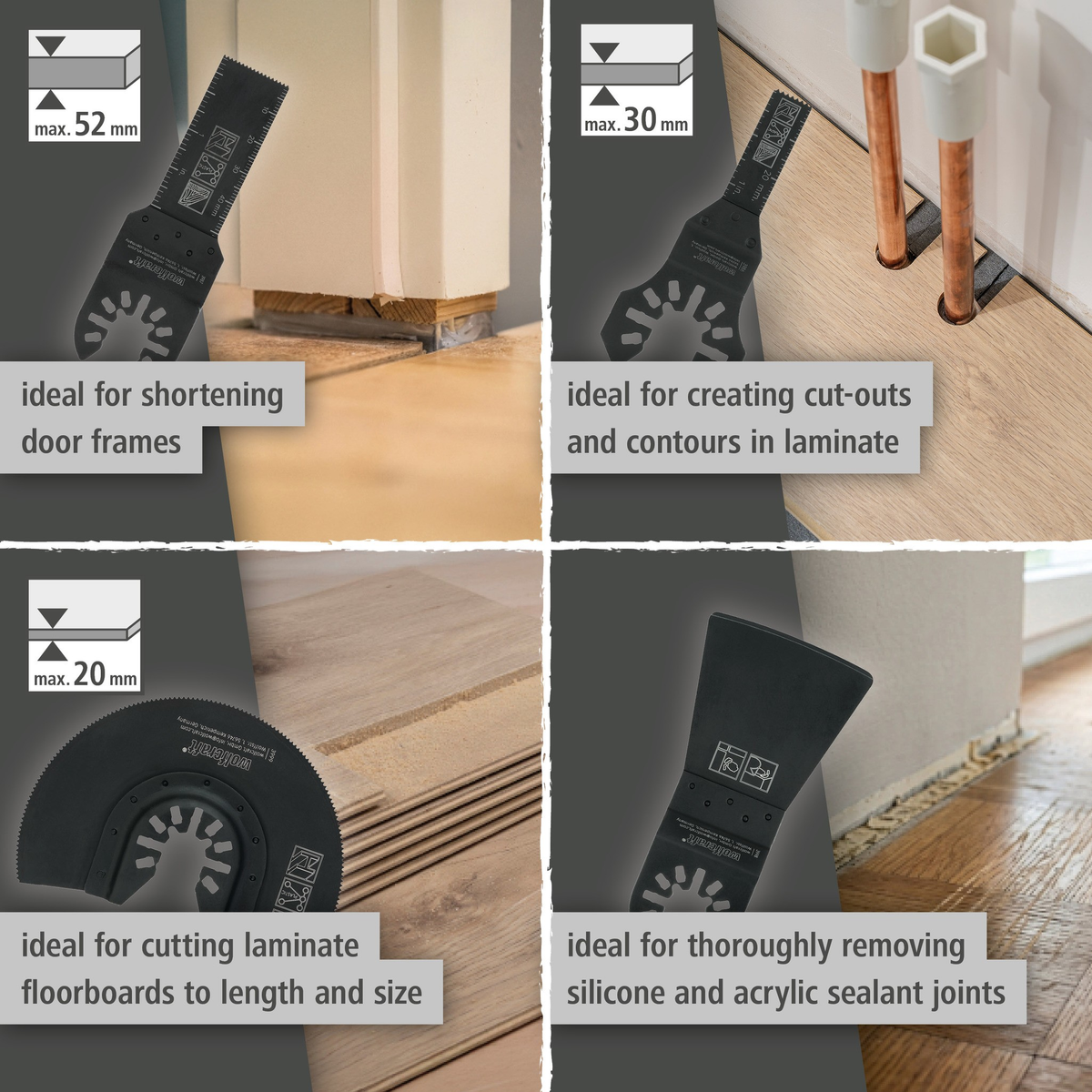 Multi-Tool Set for Laminate and Skirting Boards, 4 Pcs. (en)