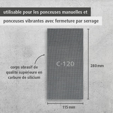 Easy-Fix Sanding Pad Set for plasterboard, 115 x 280 mm, grain 120/220, 16 pcs. (fr)