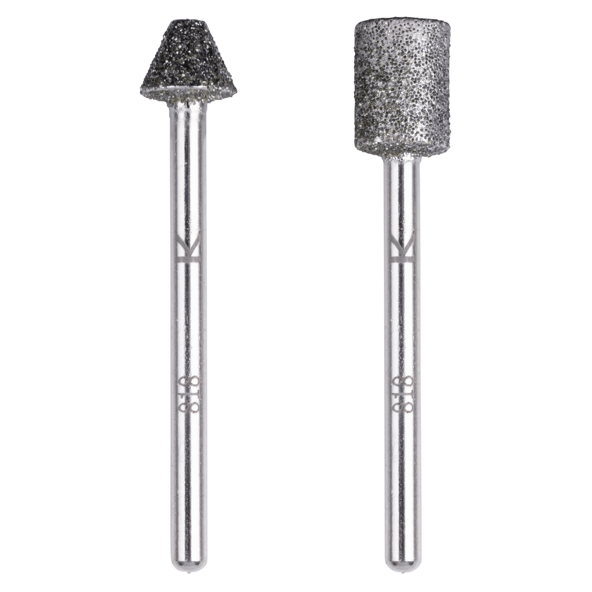Diamond Mounted Point Set, Cylindrical and Tapered to Point, 2 Pcs.