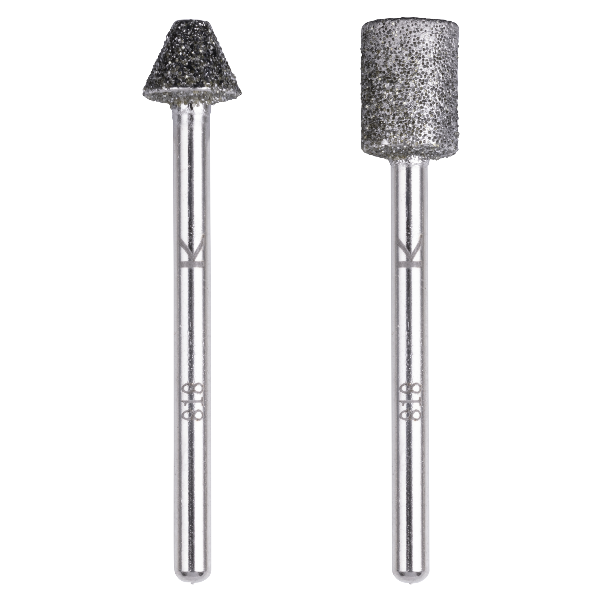 Diamond Mounted Point Set, Cylindrical and Tapered to Point, 2 Pcs.