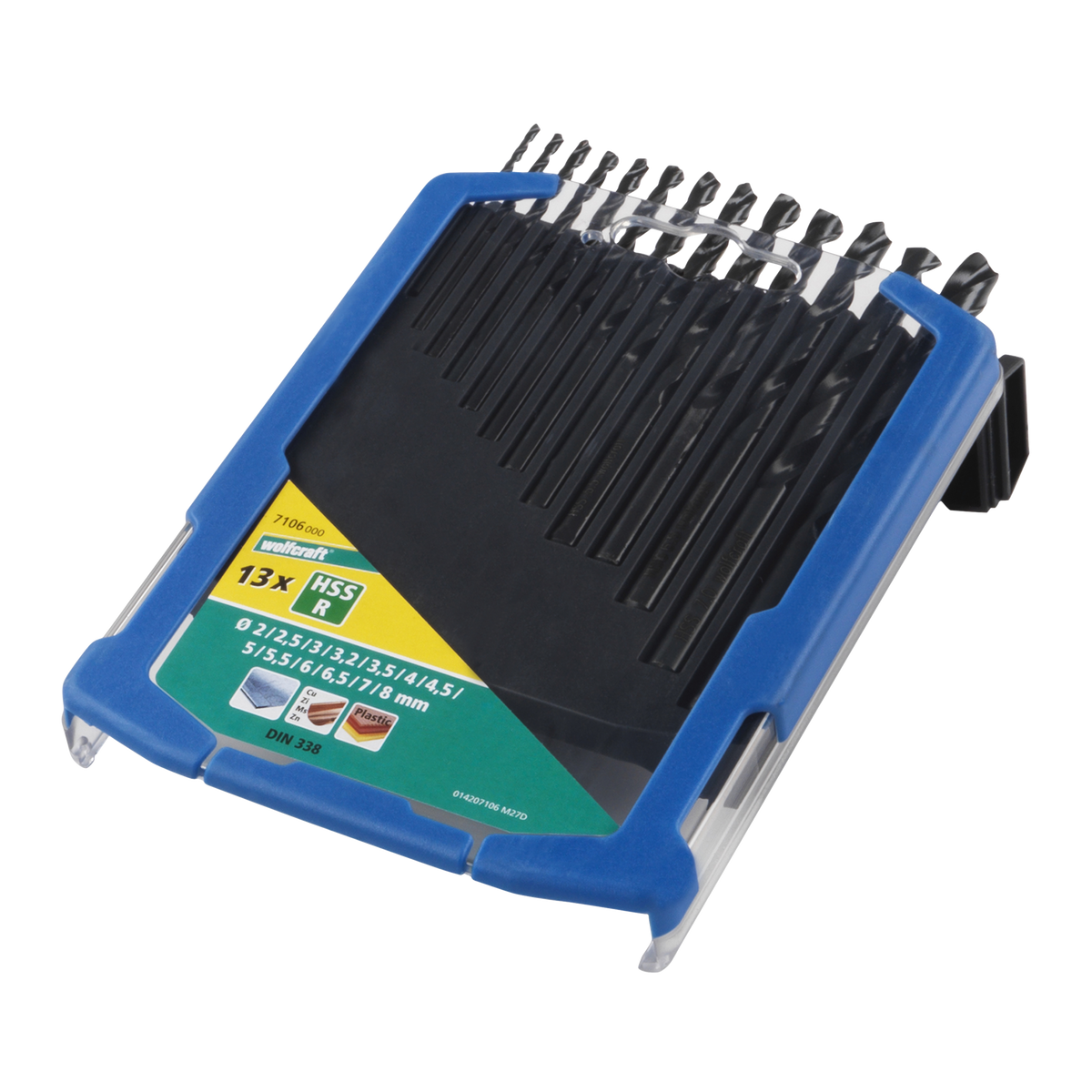 HSS Metal Drill Bit Set, rolled, Ø 2–8 mm, 13 Pcs.