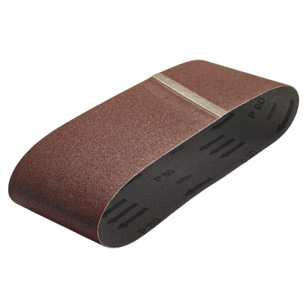 3 Fabric Sanding Belts 76 x 457 mm, grain 80