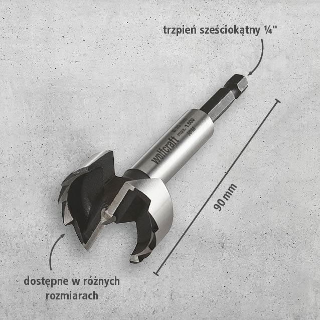 Forstner Drill Bit, Hexagon Shank, Ø 35 mm (pl)