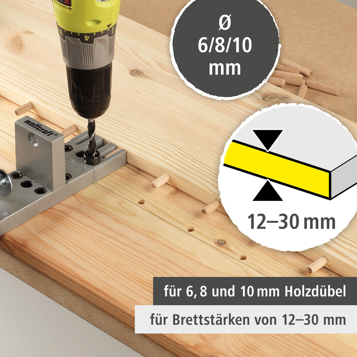 Universal Wood Dowel Joiner Set (de)