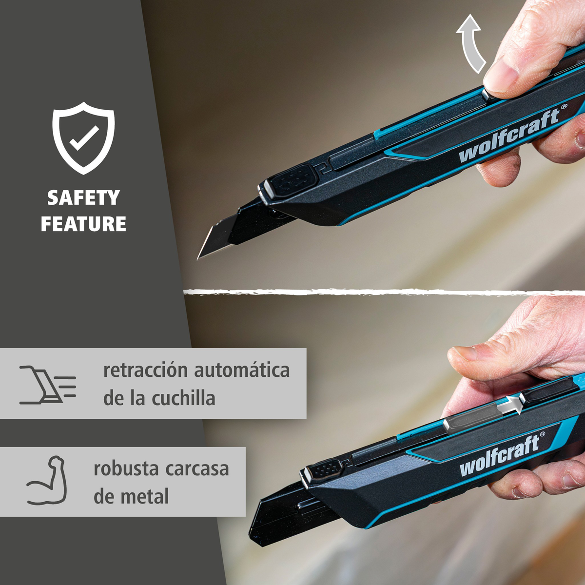 Snap-Off Blade Knife PRO SAFETY, 25 mm (es)