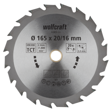TC Circular Hand Saw Blade, green series, Ø 165 mm