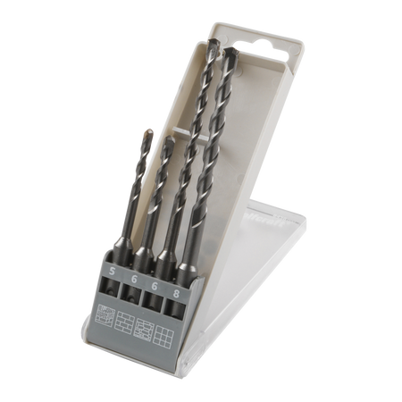 TC Hammer Drill Bit Set Standard” 4 Pcs., SDS Plus shank, 6 Pcs.