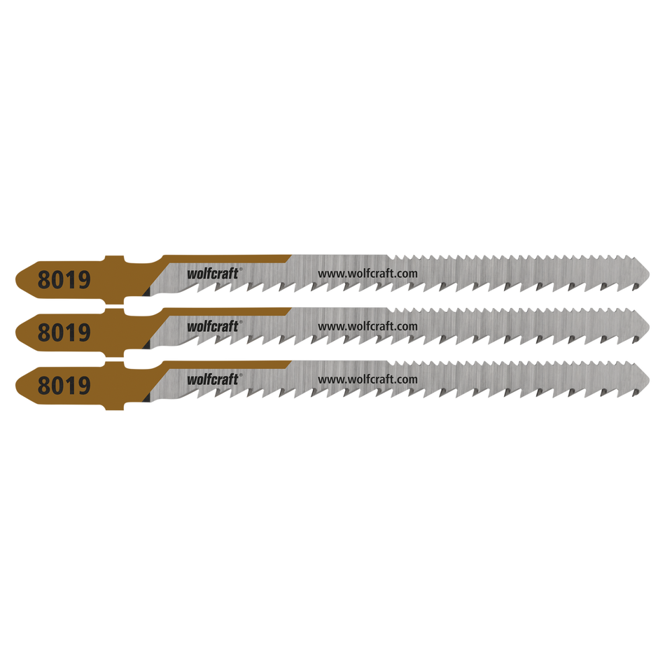 3 Jigsaw Blades, Hardwood, Fine Curved Cuts, Mirror Cut