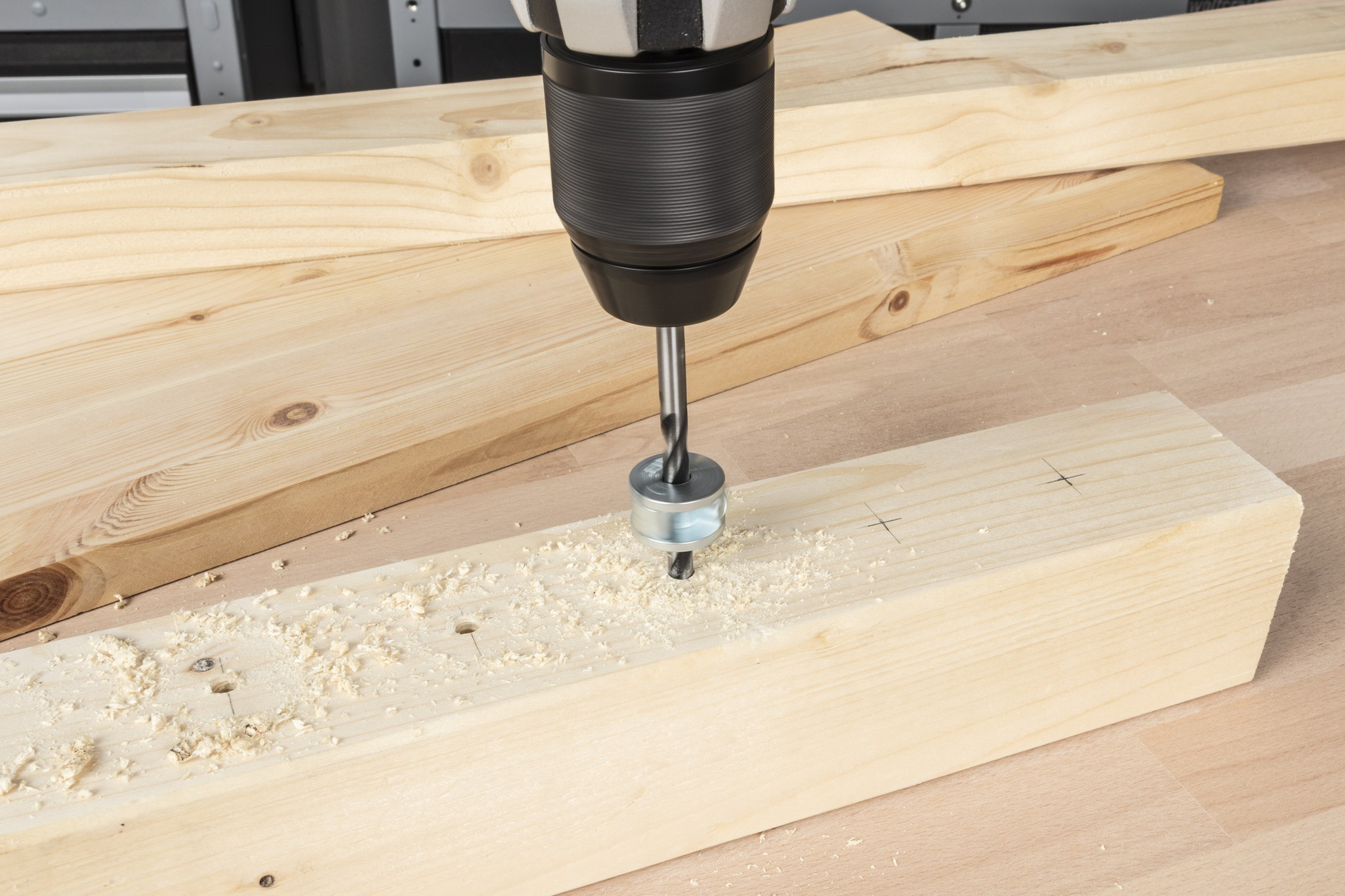 Wood Twist Drill Bit Set With Depth Stop 2 Pcs.