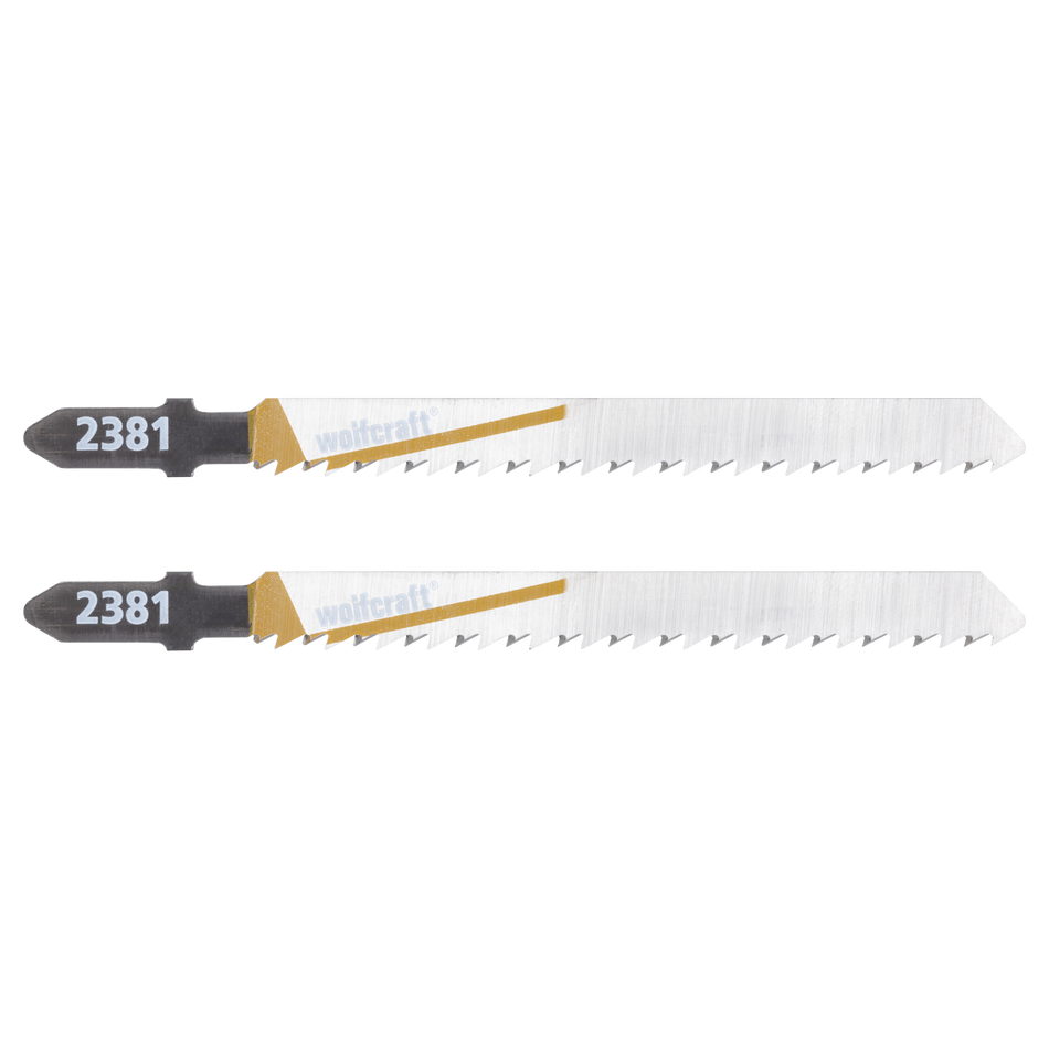 2 HCS Jigsaw Blades, T-shank, wood and plastic, clean cut