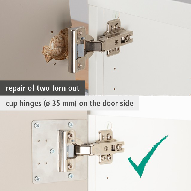 Repair Set for Cup Hinge – Door Side, 17 Pcs. (en)