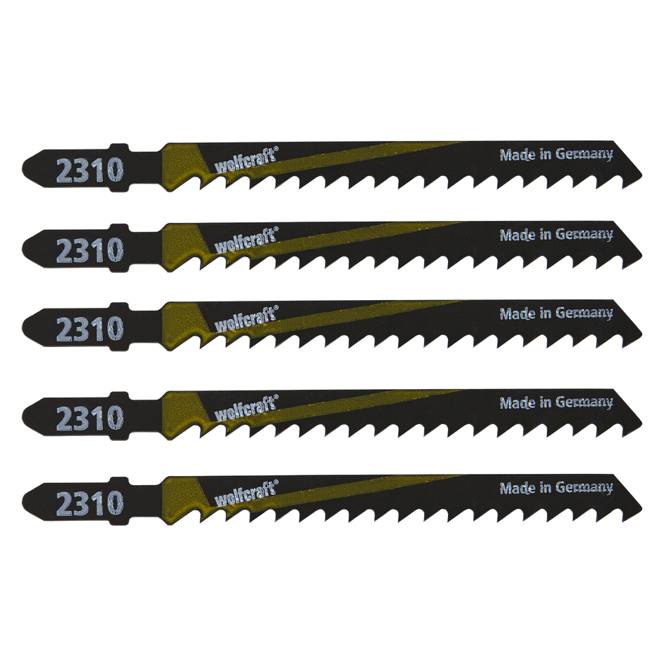 5 HCS Jigsaw Blades, T-shank, wood, fast rough cut