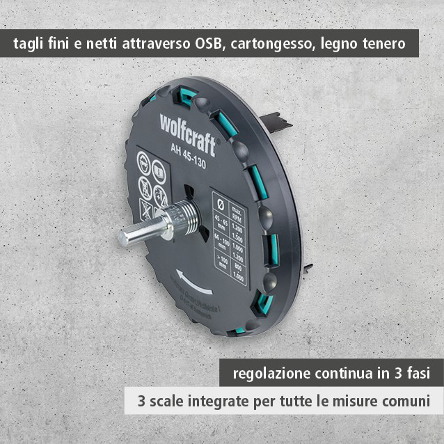 Adjustable Hole Saw, Ø 45–130 mm (it)