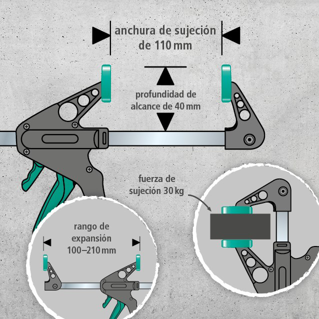 2 EHZ Miniature One-Hand Clamps2 MINI One-Hand Clamps (es)