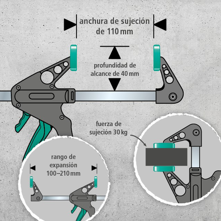2 EHZ Miniature One-Hand Clamps2 MINI One-Hand Clamps (es)