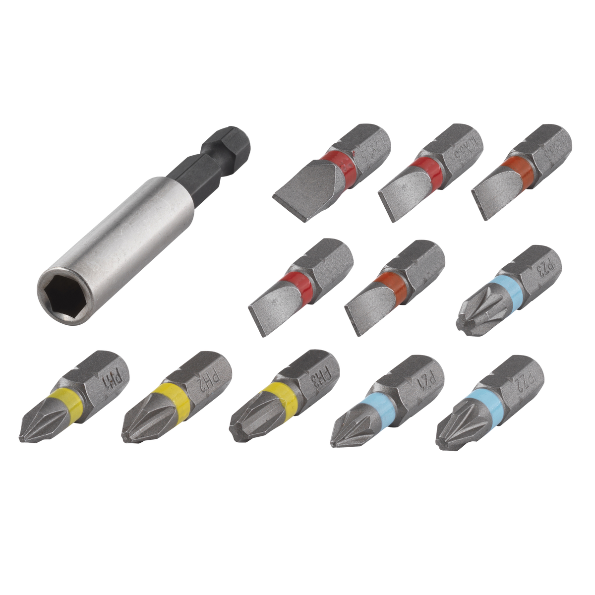 Bit Set Flat / Crosshead (PH/PZ), 12 Pcs.