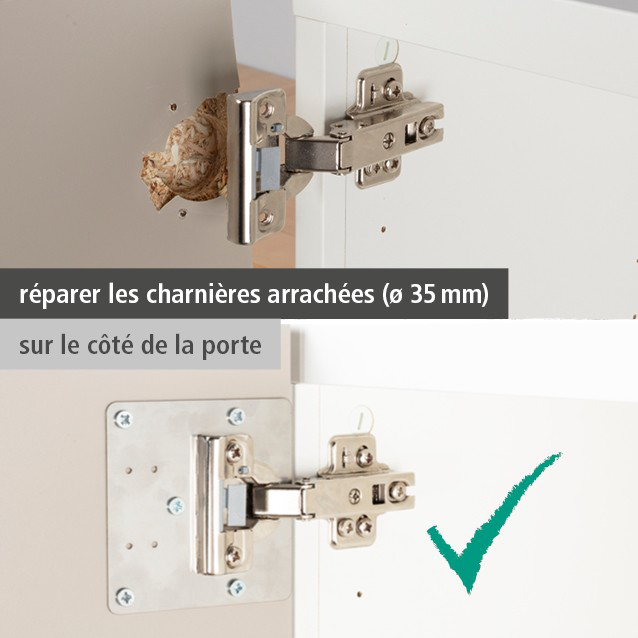Repair Set for Cup Hinge – Door Side, 17 Pcs. (fr)